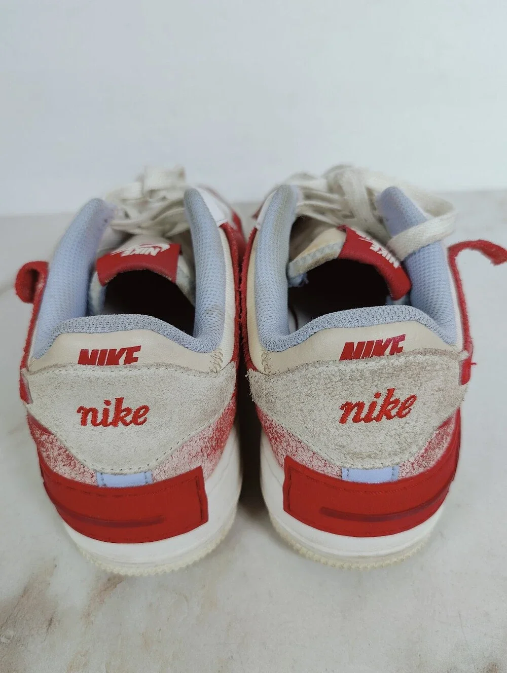 Nike Women's Air Force 1 Low Shadow 'Red Cracked Leather' Sneakers, 7.5